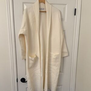 Mango Cream Open-Front Cardigan
